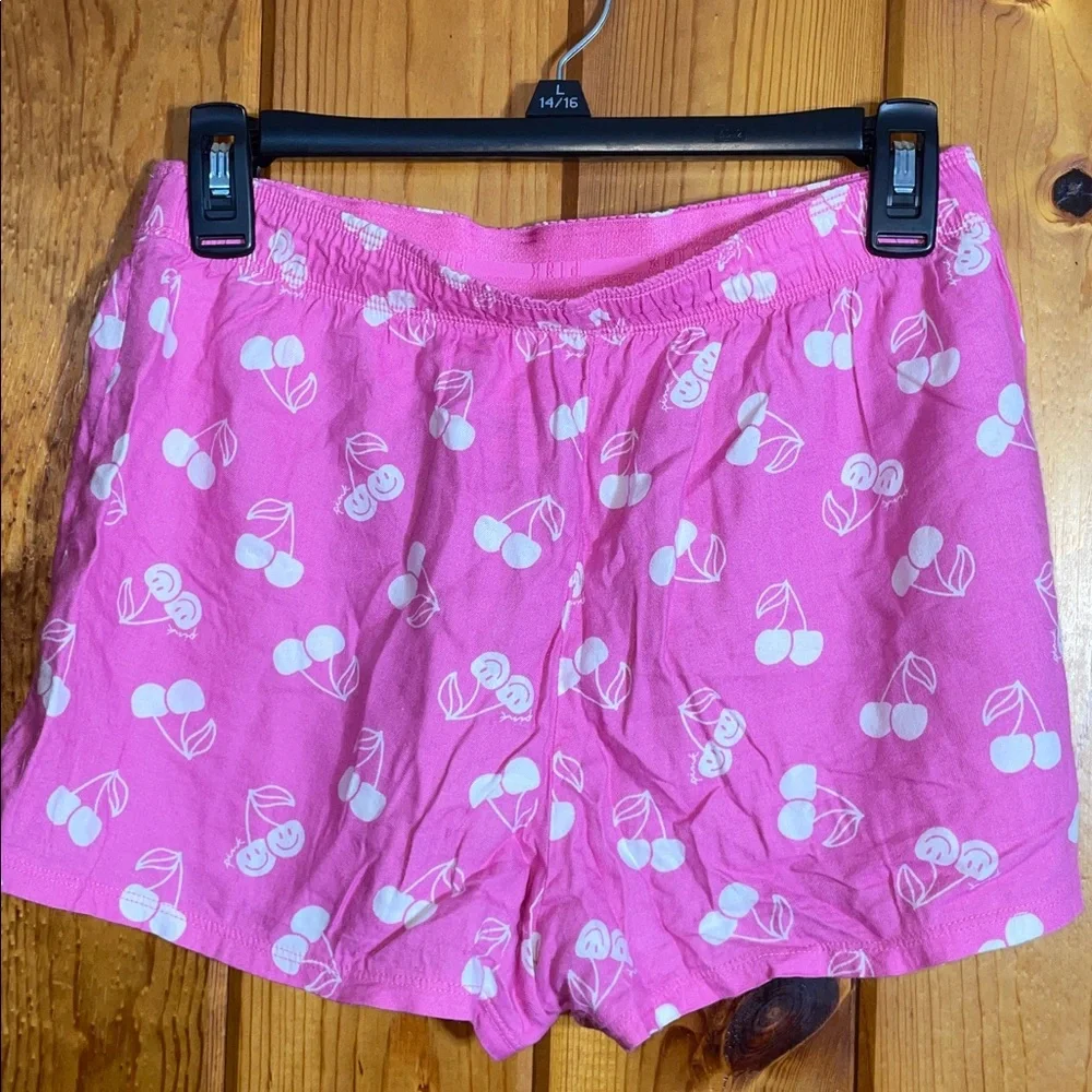 Pink Victoria’s Secret Cherry Print Women's Shorts size XS smiley shorts lounge - Picture 3 of 4